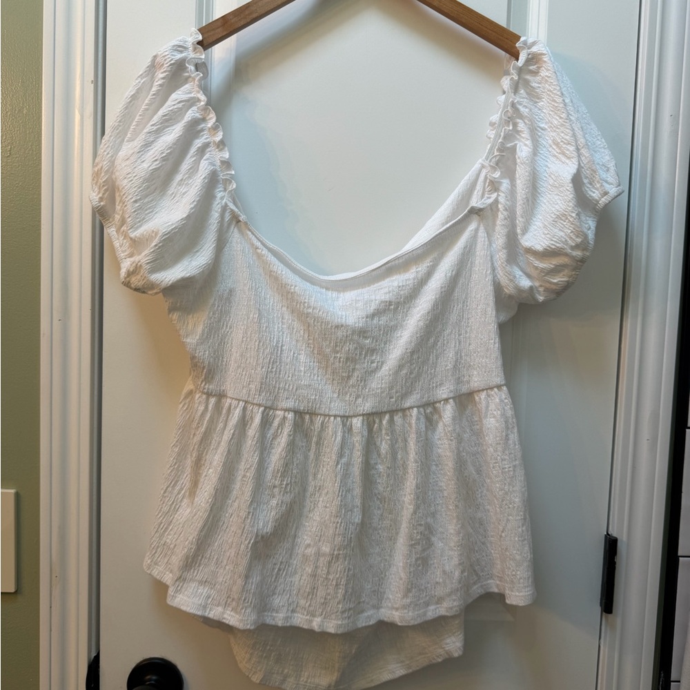 Arula Peplum Open Back Blouse